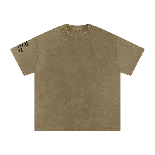 Wake The Faith Up Snow Washed Oversized Cotton T-Shirt